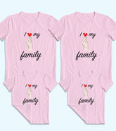 I Love My Family Unisex Half Sleeve T-Shirts (Pack of 4)